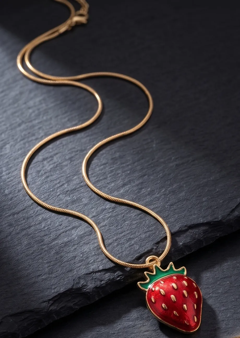 "Sweet Melody" Strawberry Pendant Chain